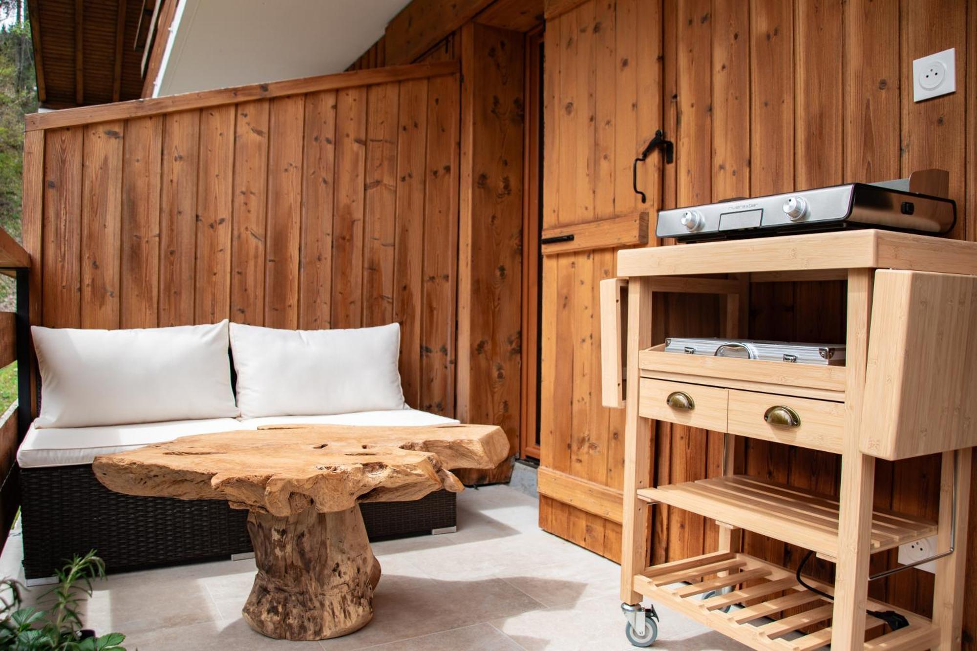 סן-ג'רבה-לה-באן Studio Cabine Au Loup Blanc Avec Vue Mont Blanc מראה חיצוני תמונה